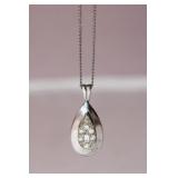 14kt white gold Diamond Necklace with tear drop