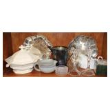 Shelf Lot: Candelstands, Silverplate, Coasters,