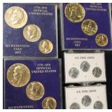 3 Bicentennial Coin Sets gold wash and