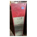 4 Drawer metal filing cabinet - 52" x 15" x 25"