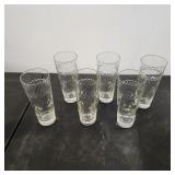 6 Drinking Glasses with Pressed Design