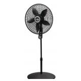 20 in. 4 Speeds Pedestal Fan in Black with 90