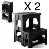 1 LOT: (2) TOPFUN FOLDING STEP STOOL ***NEW IN