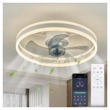 20 in. White LED Ceiling Fan w/ Remote