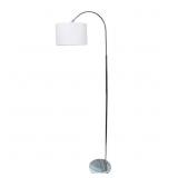 66 in. Nickel Floor Lamp with White Shade