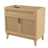 Javer 36x18x33 Rattan 2-Shelf Vanity  Oak