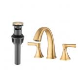 8 in. Widespread Double Handle Faucet Gold