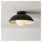 13 in. Matte Black Flush Mount Ceiling Light