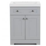 Everdean Vanity  25x19x34 in.  Gray/White