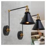 1 LOT(OF 3) Black Swing Arm Wall Lamp (2-Pack)