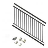 36x91.31in Black Aluminum Stair Railing Kit