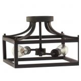 Boswell 12.5in 2-Light Black Ceiling Light