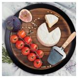 18" Lazy Susan Acacia Wood Chalkboard Edge