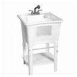 24x24in 20 Gal Laundry Tub w/ Chrome Faucet