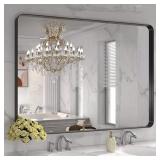 48x32 in. Rectangular Black Vanity Mirror