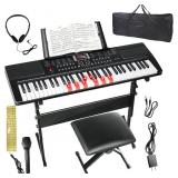 61 Key Electric Piano w/ Stand  Black A