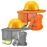 47 x 24 cm Hard Hat Sun Shade (Gray  Orange)