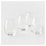 15.7oz Crystal Wine Glasses - 4pk White