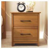 Kellie 2-Drawer Nightstand Amber Walnut