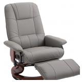 Grey PU Leather Adjustable Recliner Chair**PEELING