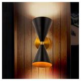 2-Light Black Wall Sconce  Up/Down Light