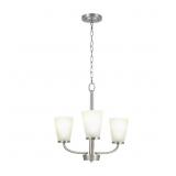 Helena 19in 3-Light Nickel Chandelier Frosted