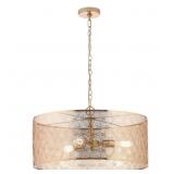 Juliet 3-Light Gold Drum-Shade Chandelier