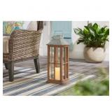 21 in. Wood & Metal Patio Lantern