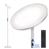 71 in. Silver Gray LED Torchiere Floor Lamp