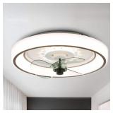 19" LED White Smart Ceiling Fan w/ Light