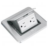 Pop-Up Floor Outlet  Satin Nickel  15 Amp