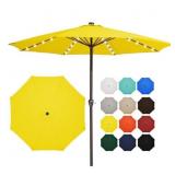 12FT LED Patio Umbrella  Yellow**OPENED BOX/CONDIT