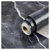 35.4"x394" POVODA Black Marble Wallpaper