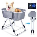 Dog Bath Station, Gray, Foldable, Elevated