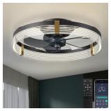 19.7" Low Profile Ceiling Fan with Lights, Remote