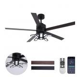 $180 56 in. Indoor Black Ceiling Fan with Light