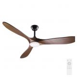 $185 60 in. LED Indoor/Outdoor Wood Ceiling Fan