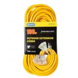 100 ft. 12/3 SJTW 15 Amp Triple Tap Cord