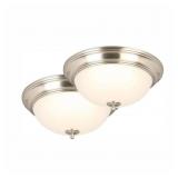 (X2) 13in Brushed Nickel LED Flush Mount 2Pk