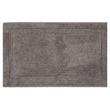 34" x 21" Bath Rug, Cotton, 34x21, Grey, Non-Skid