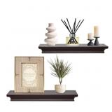 2pcs AHDECOR Floating Shelves, Espresso Brown