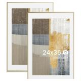 24x36in, 2Pack 24x36 Metal Poster Frame - Gold, Se