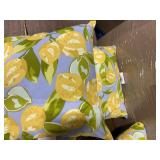 1LOT: 2 lemon blue outdoor pillows