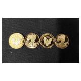 (4) One Tenth Gold Plated Coins