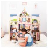 Wooden Mansion Dollhouse w/ Lights RT $199