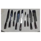 9PC Japanese Laser Damascus Knife Set