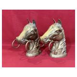 Pour Vintage Brass Horse Head Hitching Post Topper