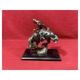 Vintage Bronze Table Top Bucking Horse Sculpture