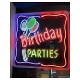 "BIRTHDAY PARTIES" NEON SIGN APPROX. 4