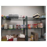 2 WIRE RACKS W/CONTENTS (CONDIMENTS, FOOD PREP)